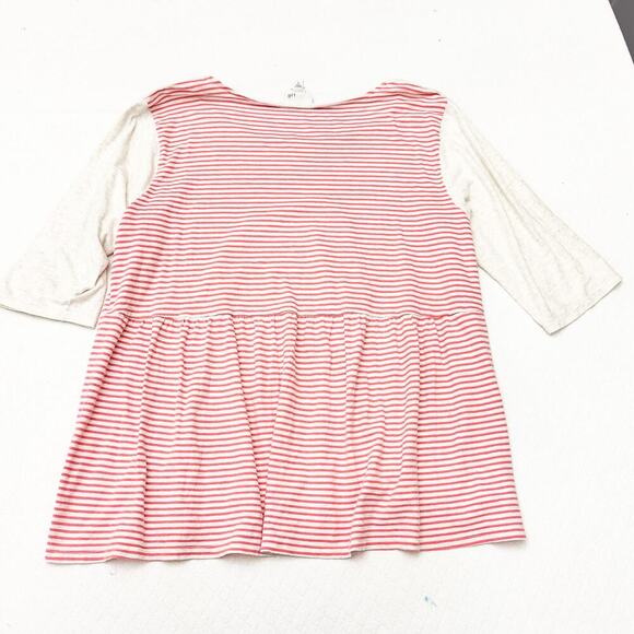 J. Jill Flower Printed Striped Back Graphic Tunic Top Size XL - Picture 3 of 4